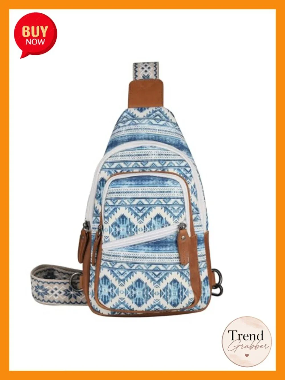 Canvas & Leather Concealed Carry Sling Bag Crossbody with Adjustable Strap